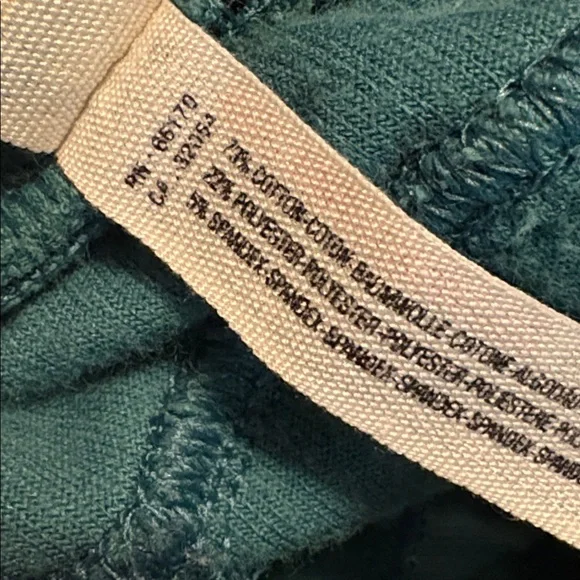 Free People Movement Denali Pants Green Ribbed Cotton Blend Velour Sz Medium - Picture 6 of 7